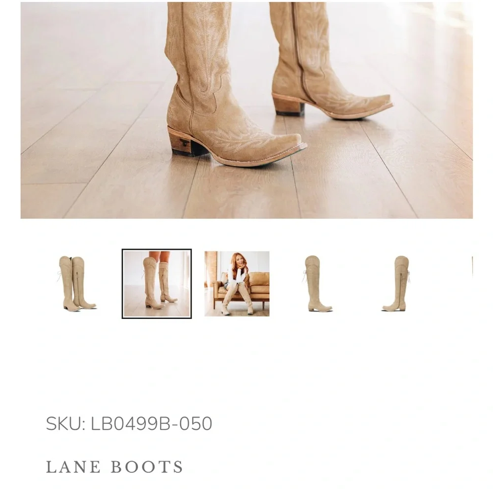 Lane Lexington Elegant Tan Over the Knee Boots